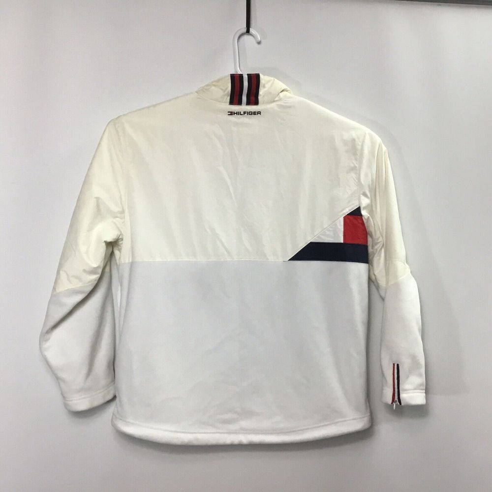 Tommy Hilfiger Flag Logo white pullover Mens‎ Windbreaker jacket 1/4 Zip Size XL